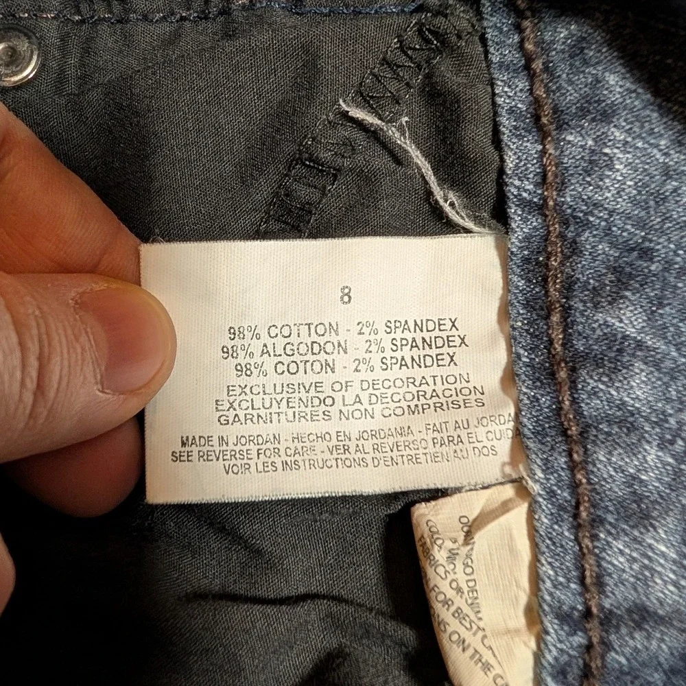 Bandolino Blu Medium Wash Kitt Belt SLB Missy Skinny Jeans Faux Gems‎ Size 8